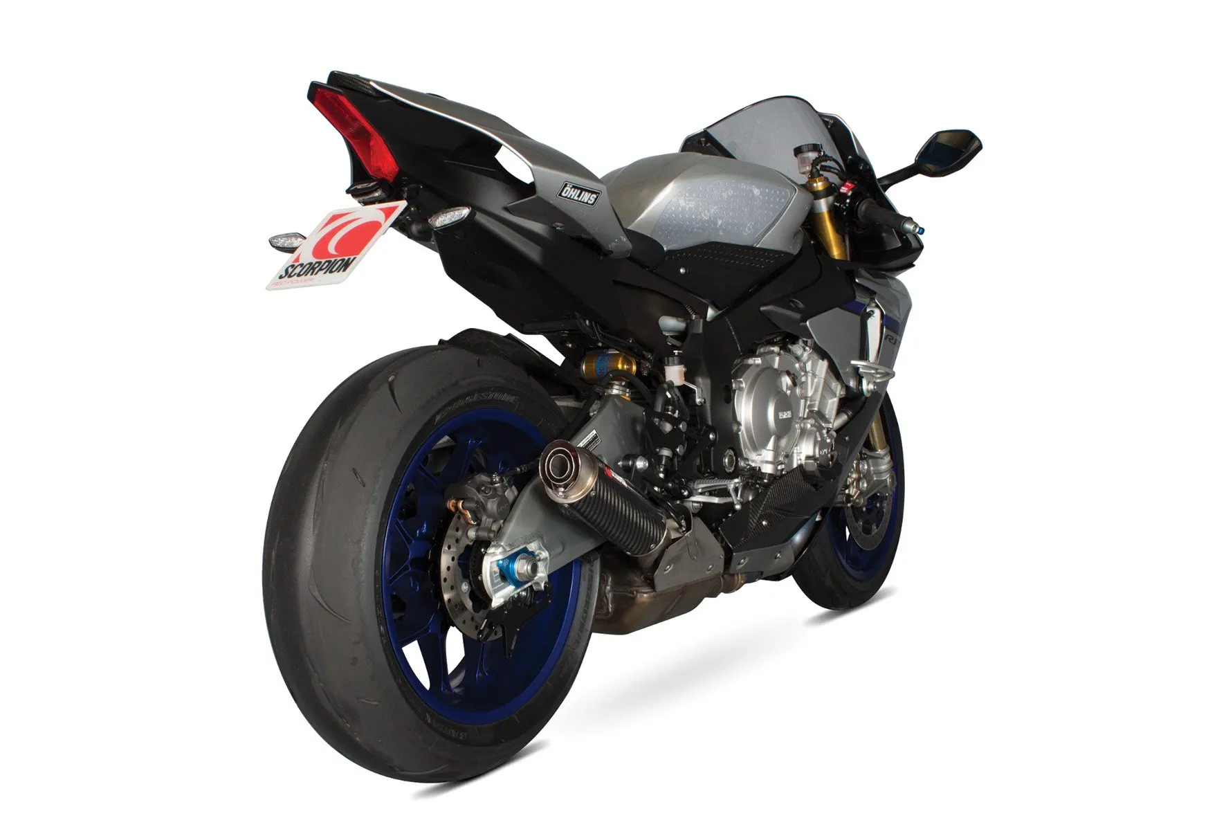 exosto scorpion rp1 gp slip on yamaha yzf r1 r1m fibra de carbono alto rendimiento para YAMAHA YZF R1
