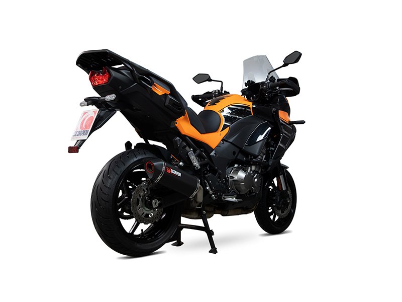 Exosto Serket Parallel Slip on Kawasaki Versys 1000 Negro Ceramica Scorpion