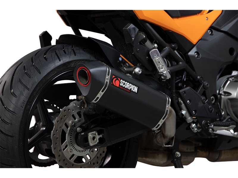 Exosto Serket Parallel Slip on Kawasaki Versys 1000 Negro Ceramica Scorpion - Image 3