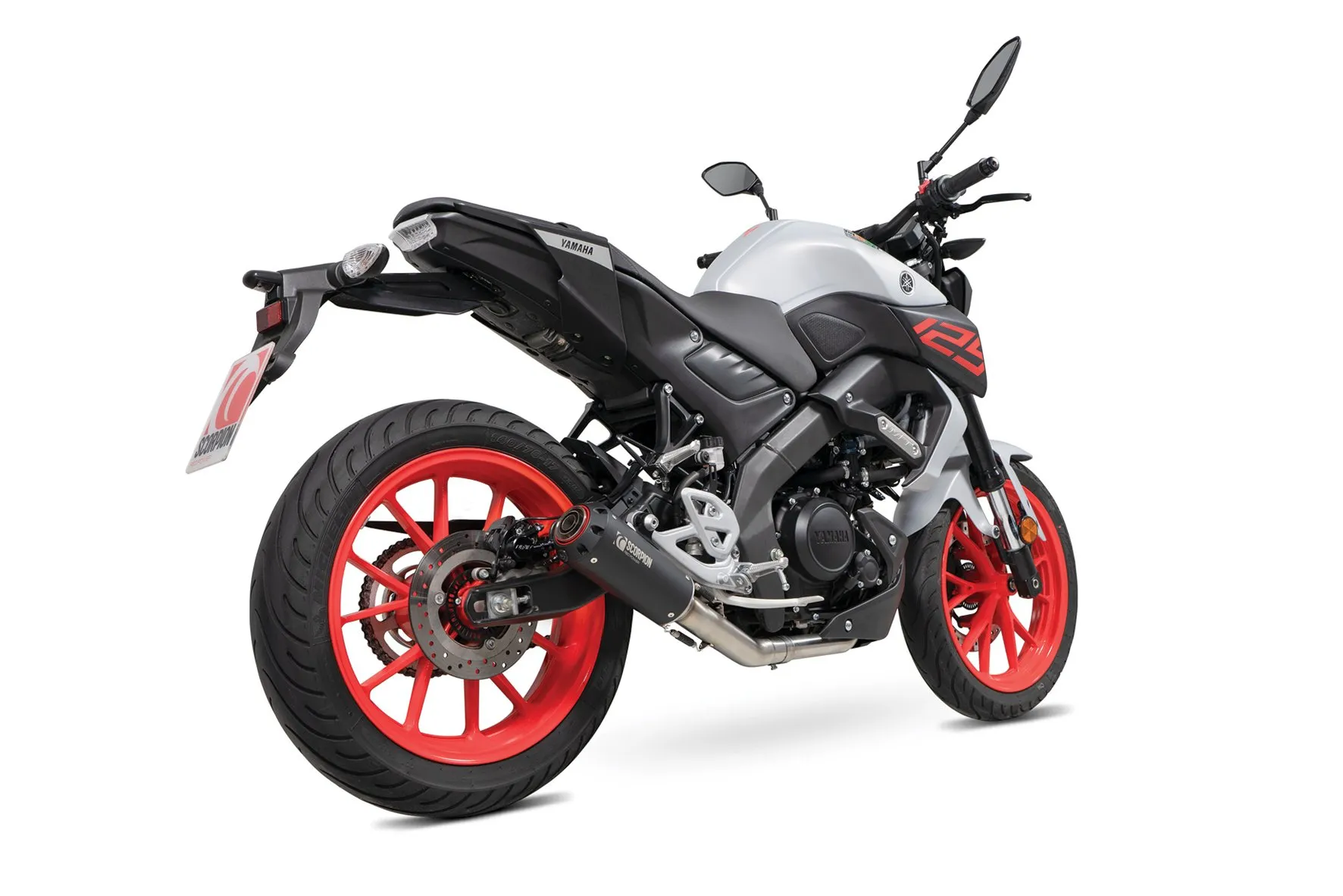 Exosto escape mofle full system Yamaha MT 15 Scorpion Red Power negro cerámica para YAMAHA MT 15
