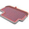Vista detallada del filtro de aire BMC para CF Moto 700 MT. Fabricado con algodón multicapa de alto rendimiento, lavable y reutilizable, con ajuste directo en la caja de filtro original para mayor flujo de aire y protección del motor.