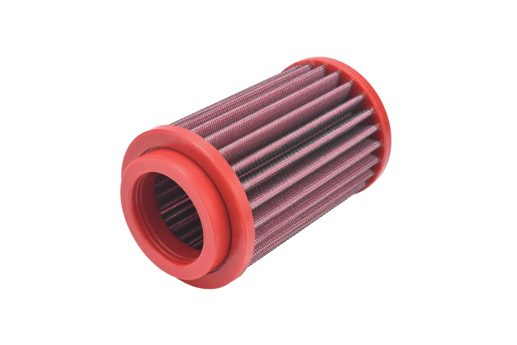 Vista detallada del filtro de aire BMC para Royal Enfield Himalayan 411. Elemento filtrante de algodón de alto rendimiento con estructura reforzada para un ajuste preciso en la caja de aire original.